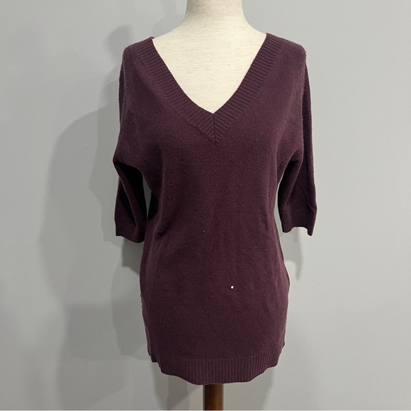 Max Mara Small Cashmere V-Neck Plum Sweater‎ for Women - Picture 1 of 5